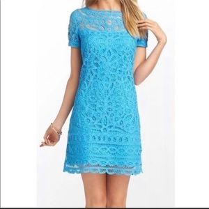 Gorgeous Aqua Blue Lilly Pulitzer Sz Small Lace dress EUC